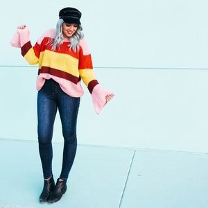 Sweaters - Color Block Bell Sleeve Sweater Sweaters - Color Block Bell Sleeve Sweater